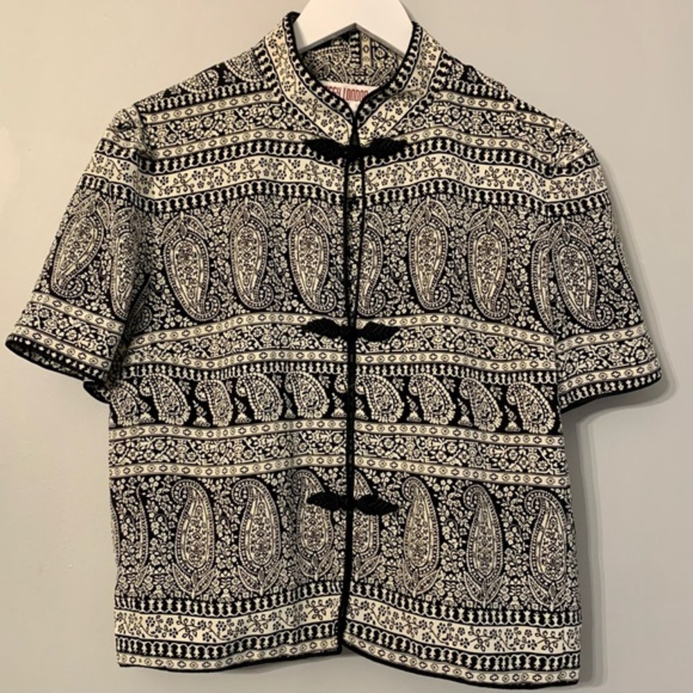 Vintage Maggy London Petites Short Sleeve Blouse Size 10